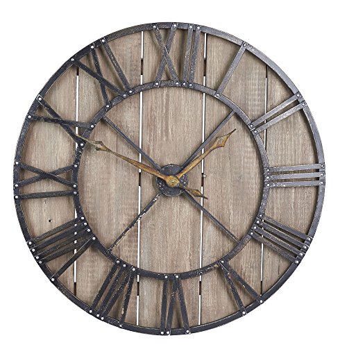Household Essentials Household Essentials Large Oversized Decorative Rustic Wall Clock,