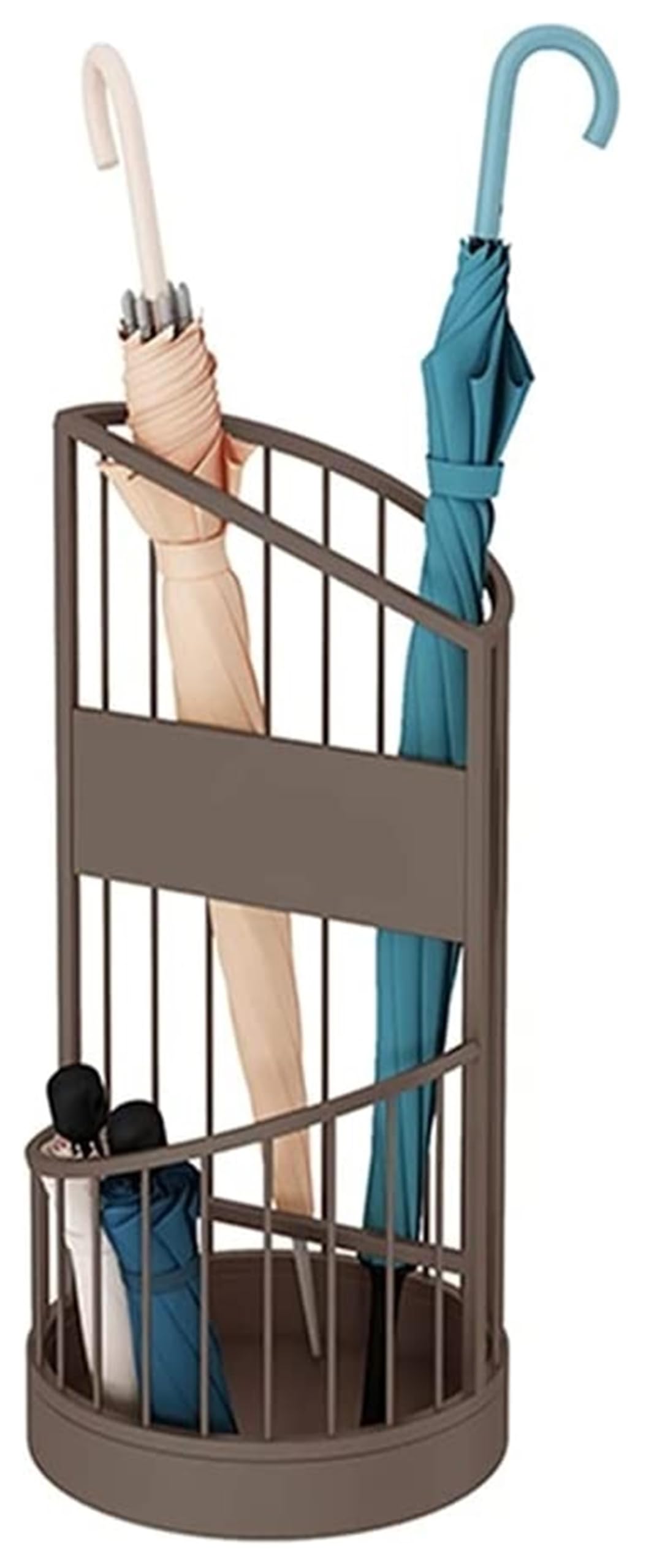 GHHVFEC 2-Tier Metal Umbrella Stand, Brown Indoor Storage Rack for Entryway, Home, Office, Hotel, Family nization & Décor, Stylish & Functional Design.