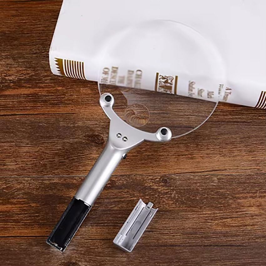 2 LED Luce Rimless Handheld Magnifier Lettura Ingrandimento Dia 2X 6X Lente di ingrandimento Strumenti