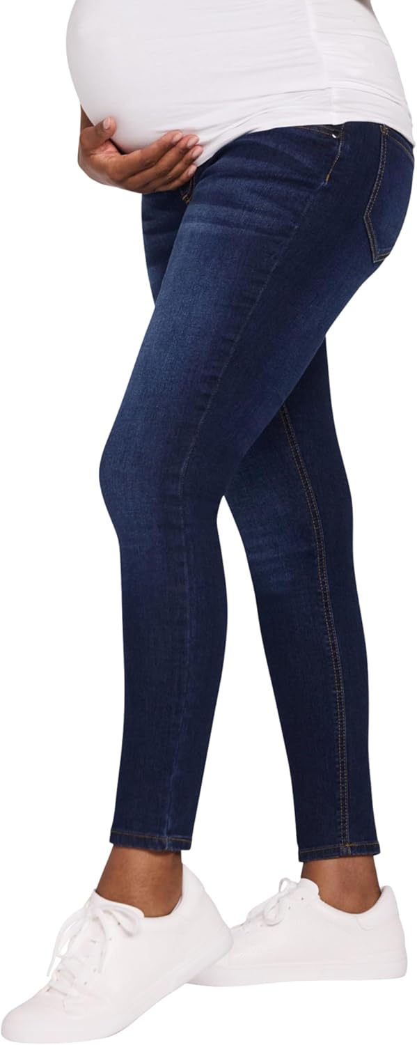 Motherhood Maternity Womens Secret Fit Over The Belly Skinny Ankle Denim Pregnancy Jeans - Image 4