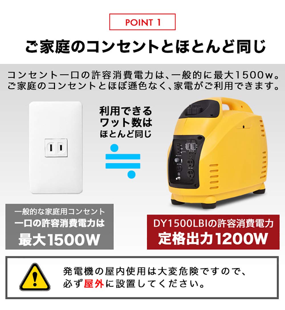 Amazon | HAIGE(ハイガー) ポータブル発電機 1.2kVA ガソリンエンジン 