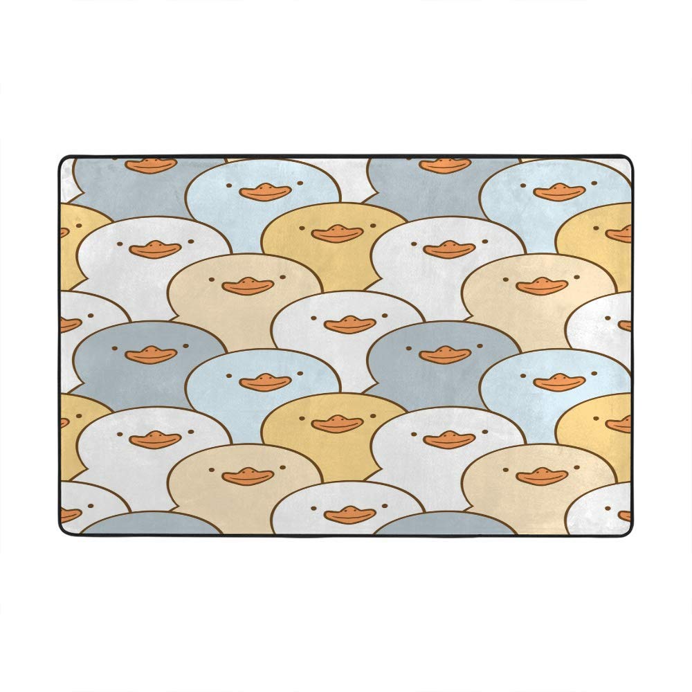 Grand tapis de sol lavable motif floral et fougère pour salon 152x99 cm
