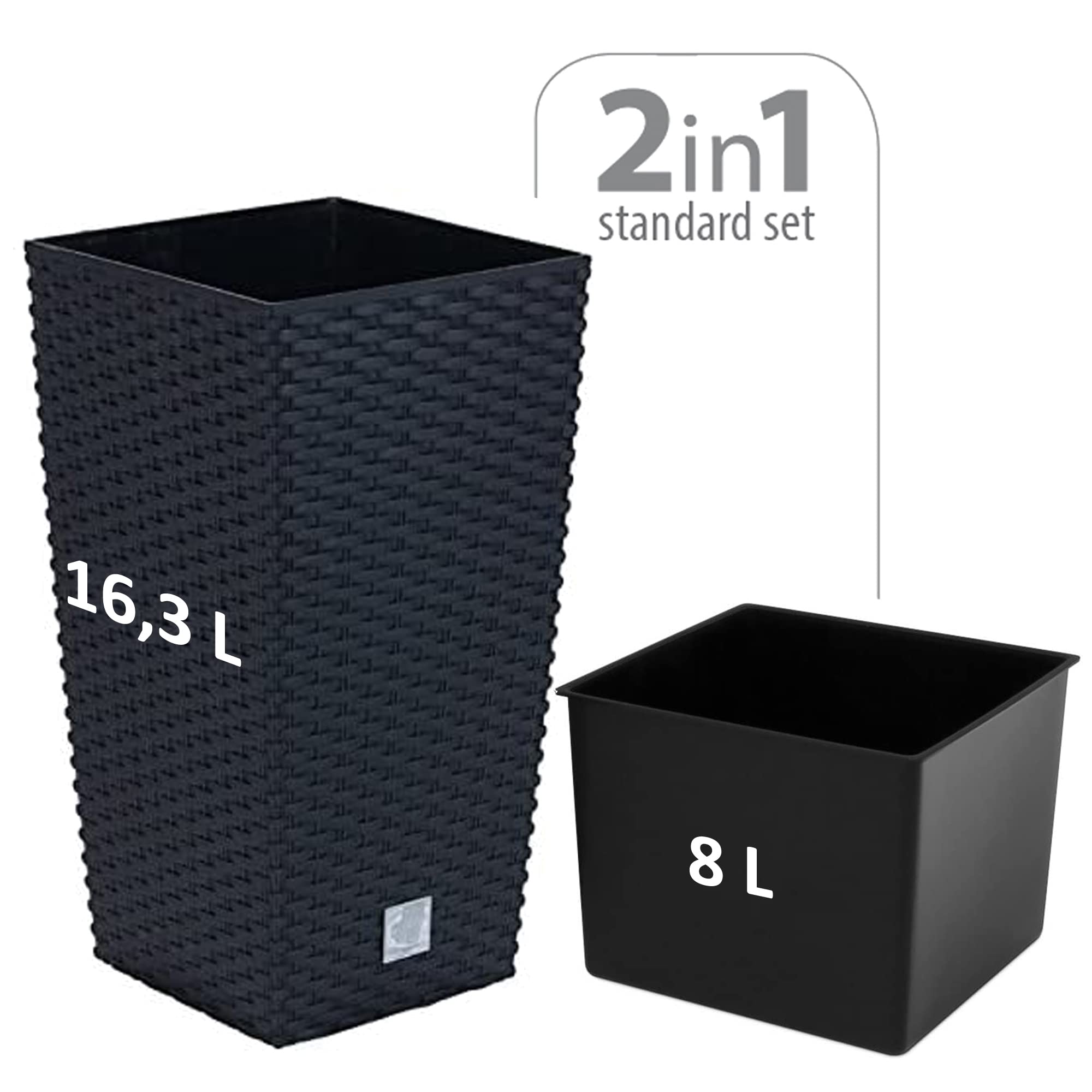 WELL HOME MOBILIARIO & DECORACIÓN Vaso da 16,3 litri, con serbatoio interno + sistema di irrigazione rato & urbi