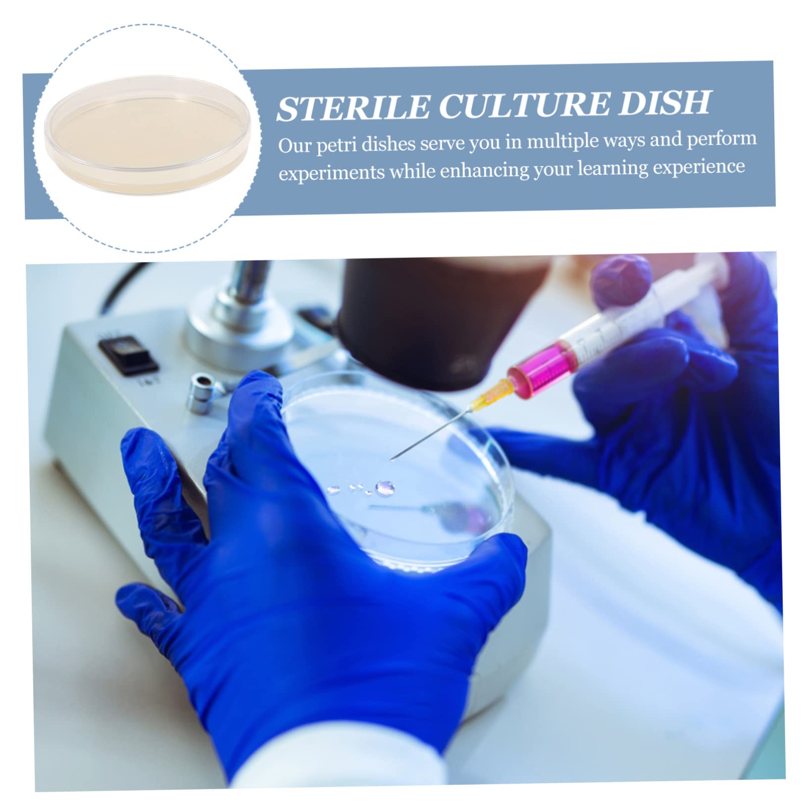 SOIMISS Lot de 10 Boîtes de Petri à Agar Pré-coulées, Plaque de Culture Cellulaire en Agar, Facile à Transporter, Design Professionnel pour Projets Scientifiques