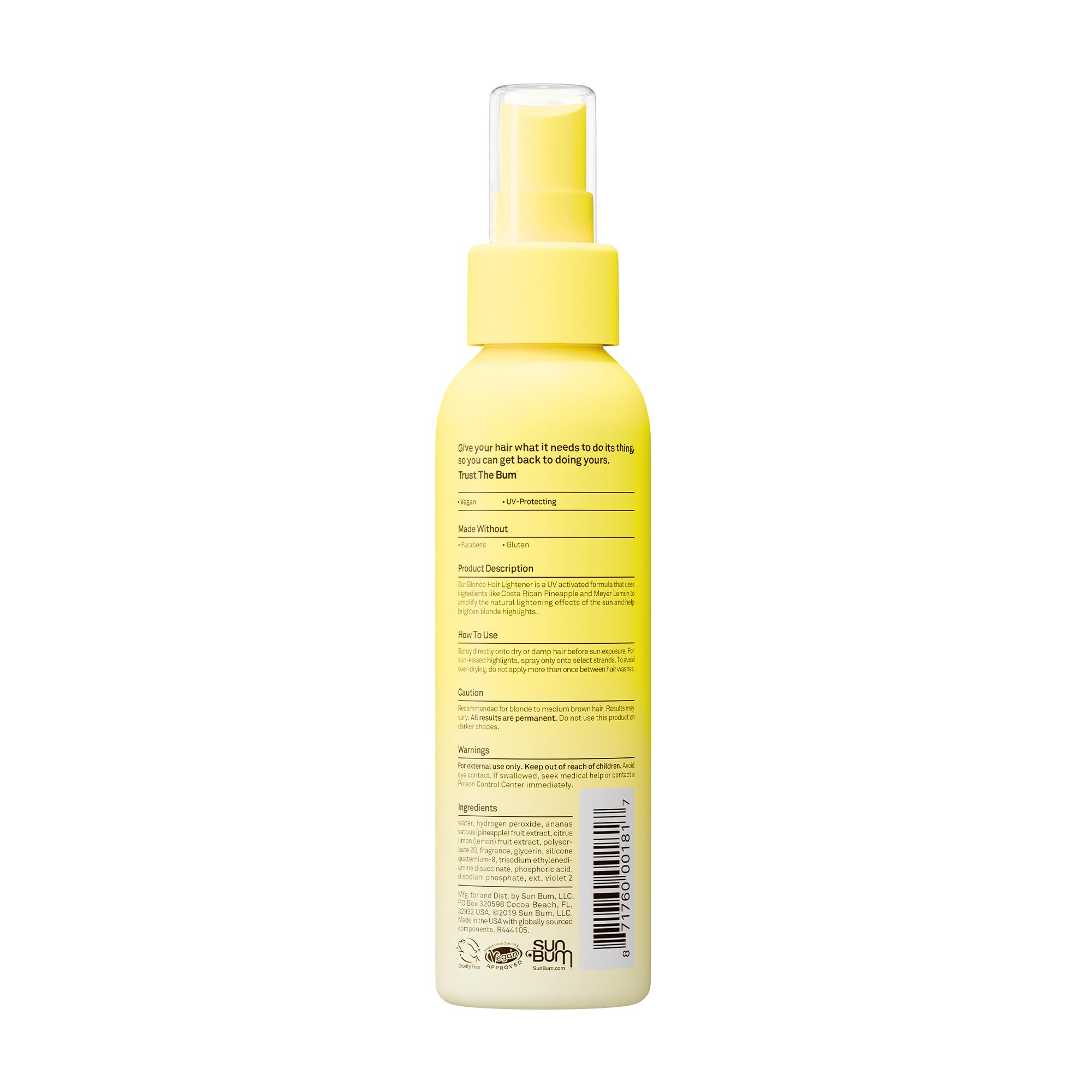 Sun Bum Blonde Formula Hair Lightener, 4 oz Spray Bottle, spray rozświetlający włosy