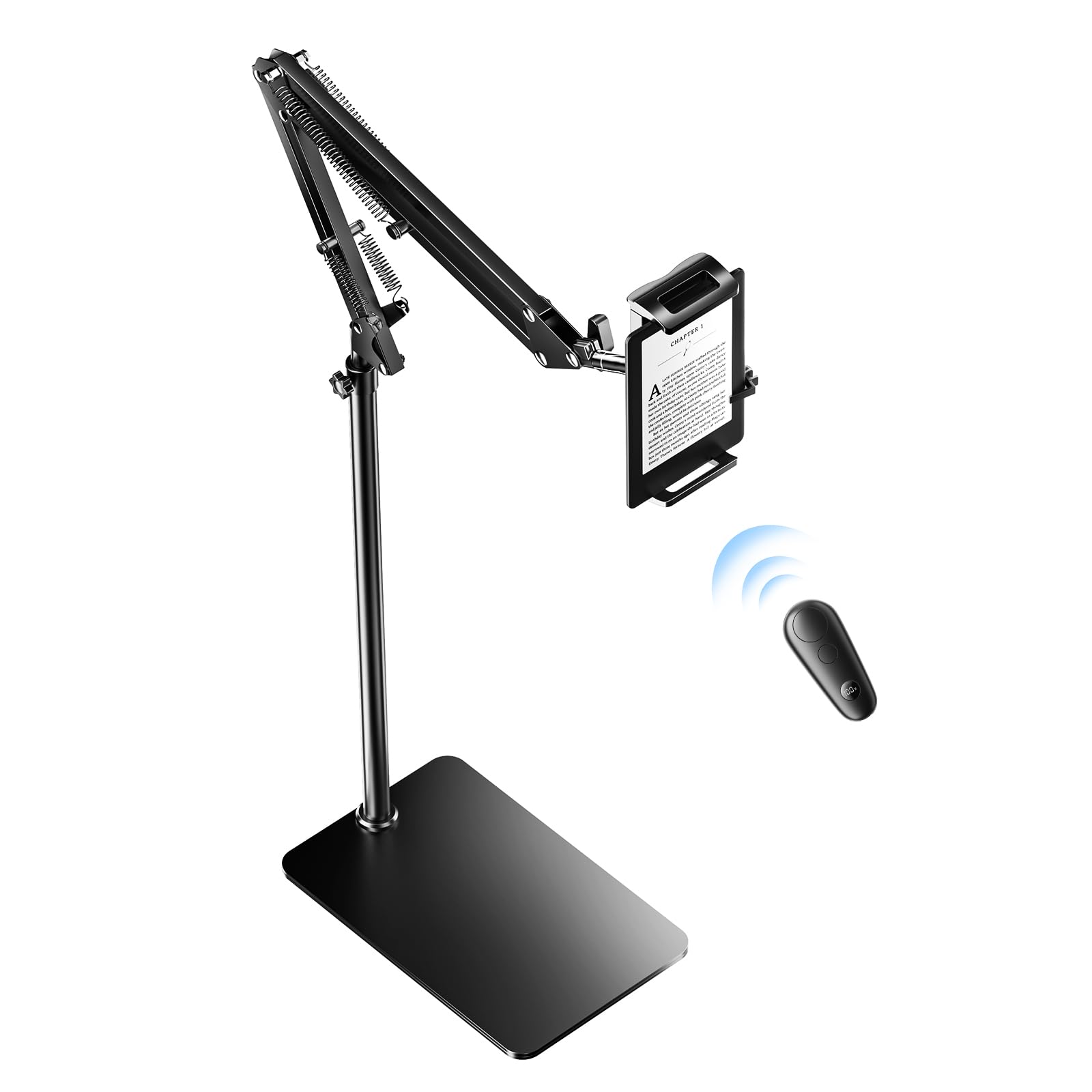 Supporto da pavimento per Kindle con telecomando per girare pagine | Supporto per tablet per leggere a letto con clicker - per Kindle Paperwhite, Oasis, iPad, iPhone e altro