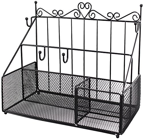 ナガシマ 小物入れ 卓上収納 フック付き ブラック RAKIAN NS-ETR1