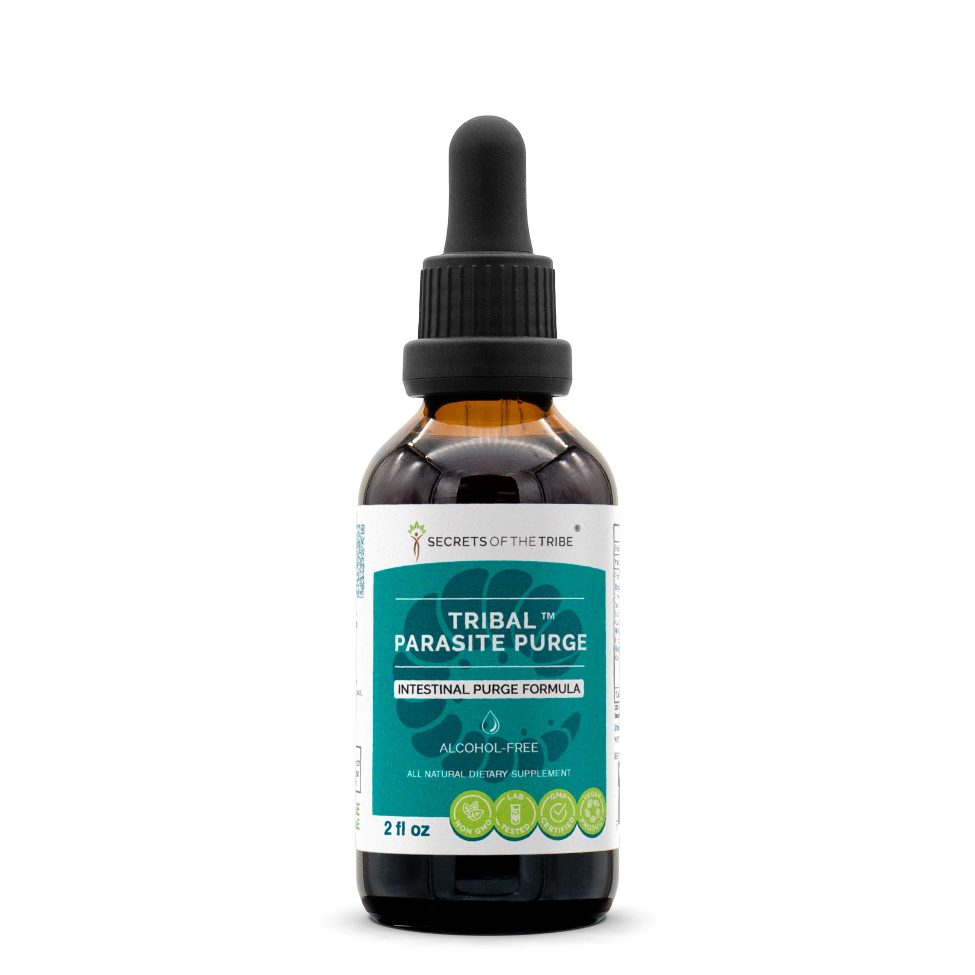 Secrets of the Tribe Extrato fitoterápico líquido de cranberry, alho, nogueira-preta, osha, losna e abóbora, 60 mL