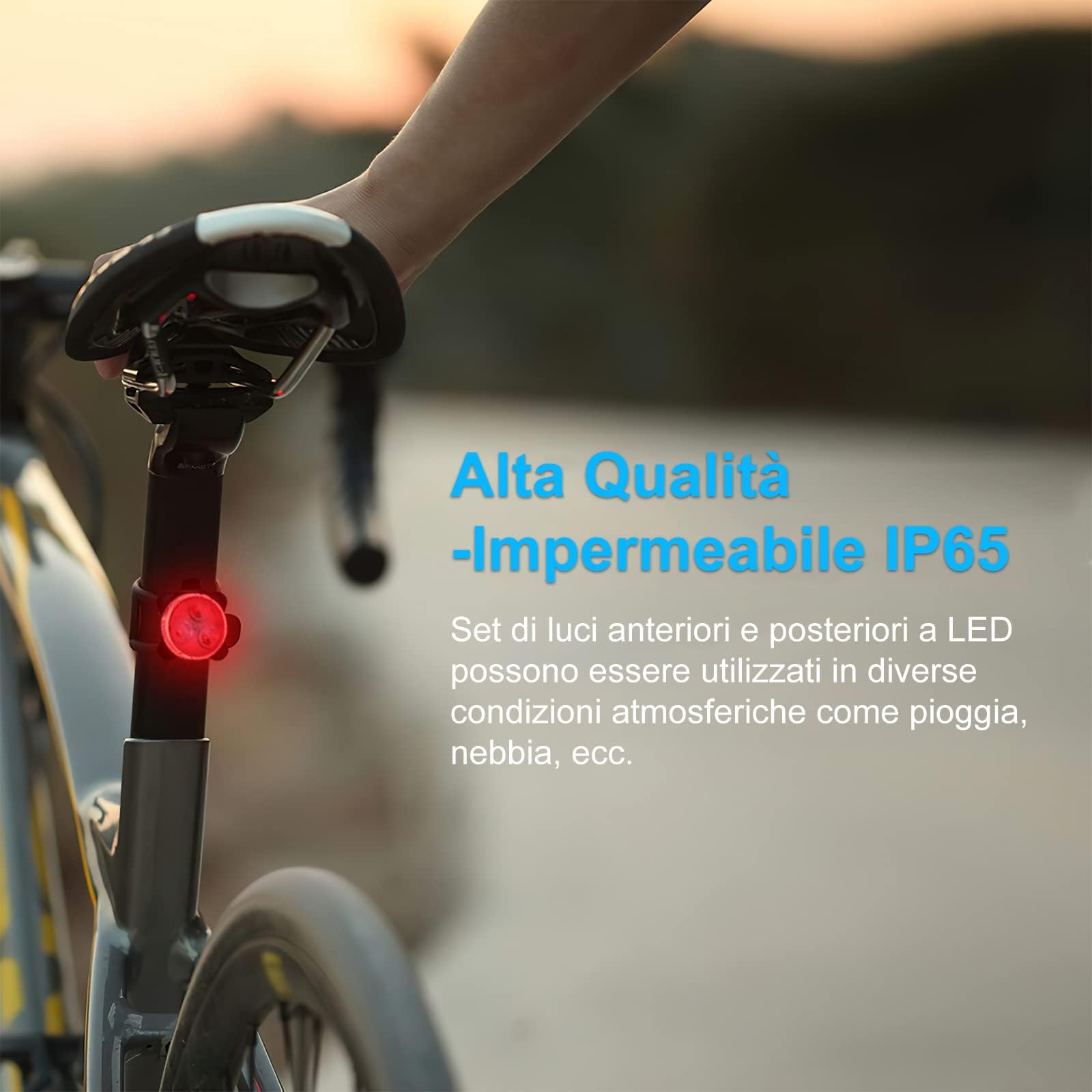 Luci Bici Ricaricabili USB - Anteriore E Posteriore LED, Impermeabili IPX5, 4+6 Modalità - Foto 6
