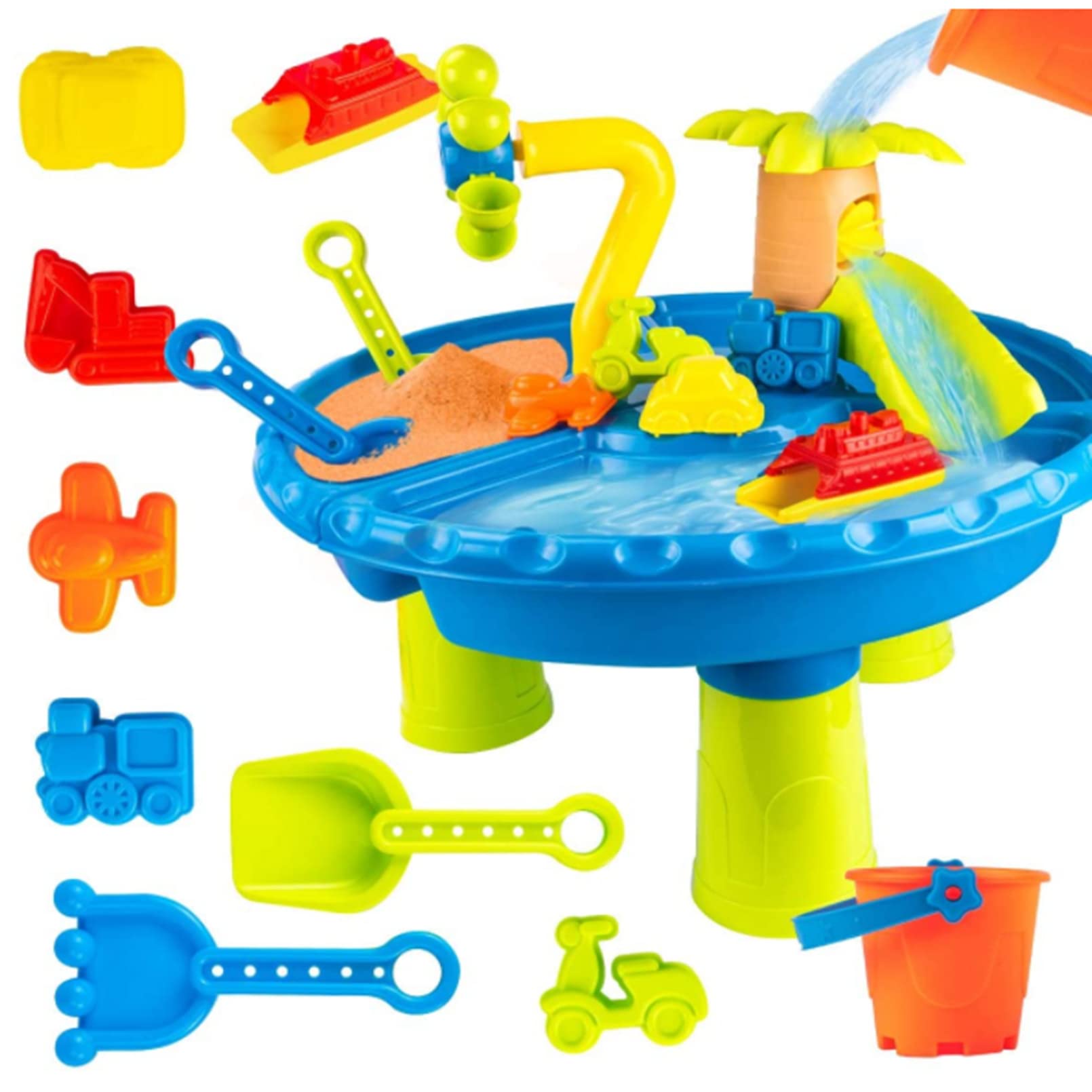 AM ANNA Water Table for Toddlers Age 1-3，3 in 1 Kids Water Tables for Outside Toys for Kids Ages 2-4,Sand and Water Table Kids Beach Summer Toys Activity Tables Backyard (3 in 1 Water Table)
