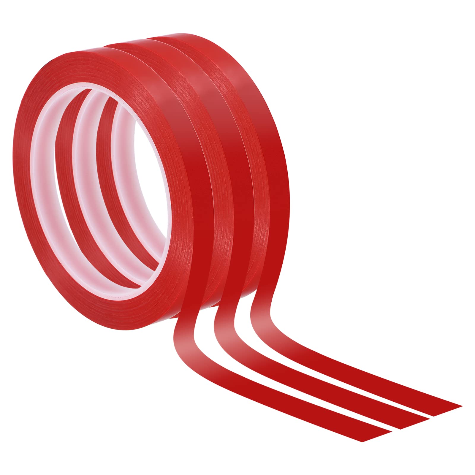 PATIKIL Whiteboard Tape 10mm X 66m, 3 Pack Thin Dry Erase Tape for Graphic Chart Marking DIY Art Red