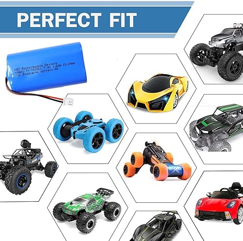 Miniatura 6 de KBT - Batería recargable de iones de litio de 7,4 V y 2600 mAh, JST-XH2.542P Plug baterías de iones de litio para productos electrónicos, juguetes,