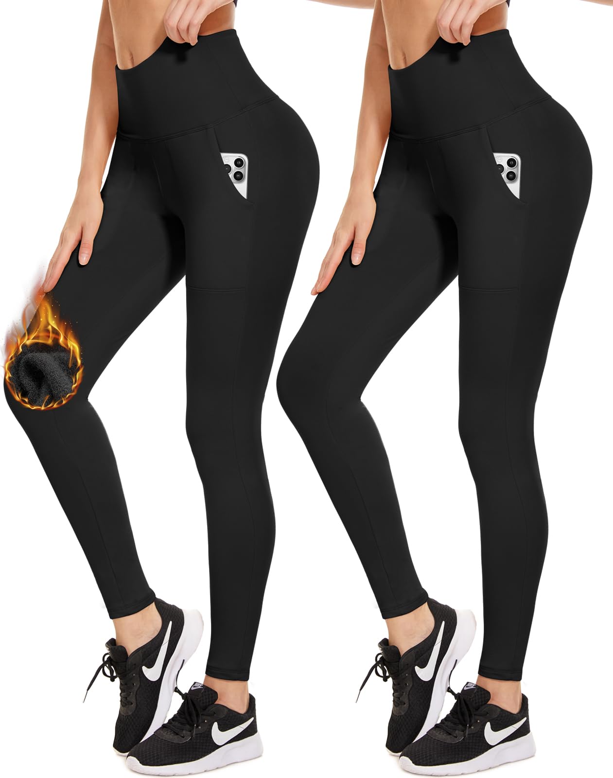 AoliksLeggings with Pockets for Women - Yoga Pants with Pockets,Soft High Waist Tummy Control Non See Through Workout Pants