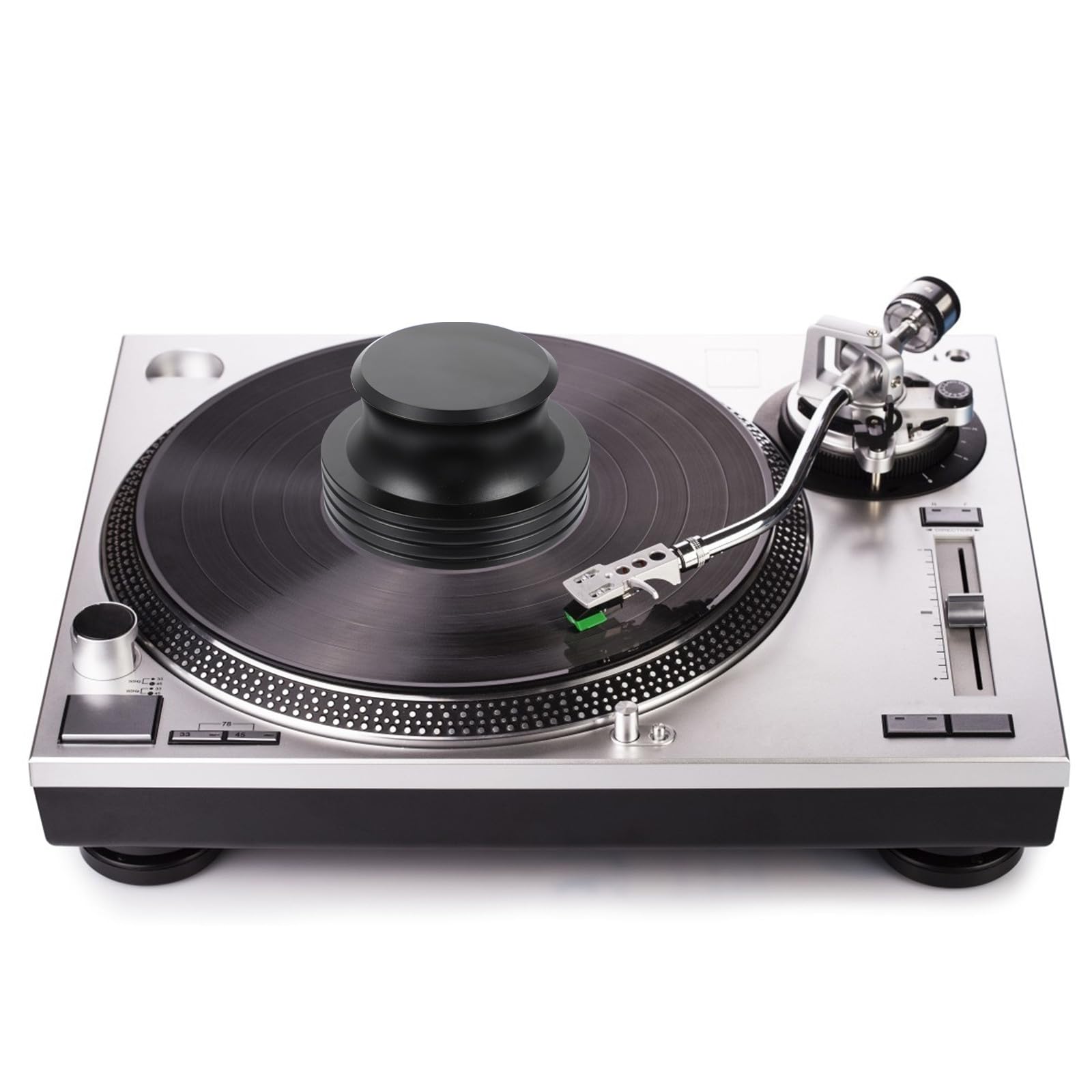 Housoutil Stabilizzatore Peso per Giradischi in Alluminio Nero 400g per Dischi Vinile, Mantiene Stabilità e Velocità Costante, Accessorio Professionale per Vinili