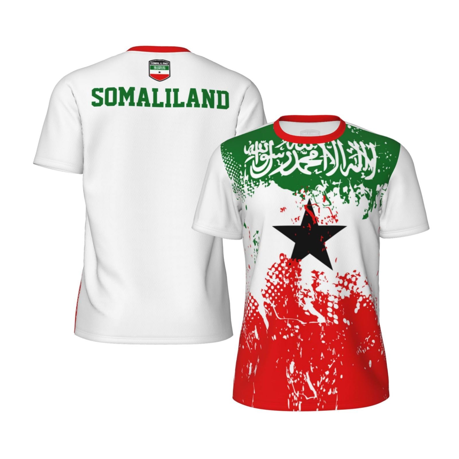 DABOYOZHZH Somaliland Flag Grain Sports Jersey T-Shirt 3D Print for Running Cycling Soccer Tennis Fitness Fans Mesh Shirts