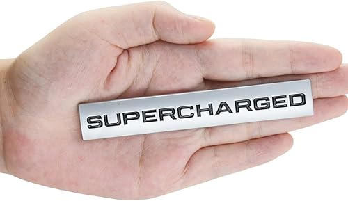 Miniatura 2 de Juego de 2 emblemas supercargados de metal elevado 3D con logotipo de coche de alta calidad para la tapa del automóvil V6 V8, calcomanía para