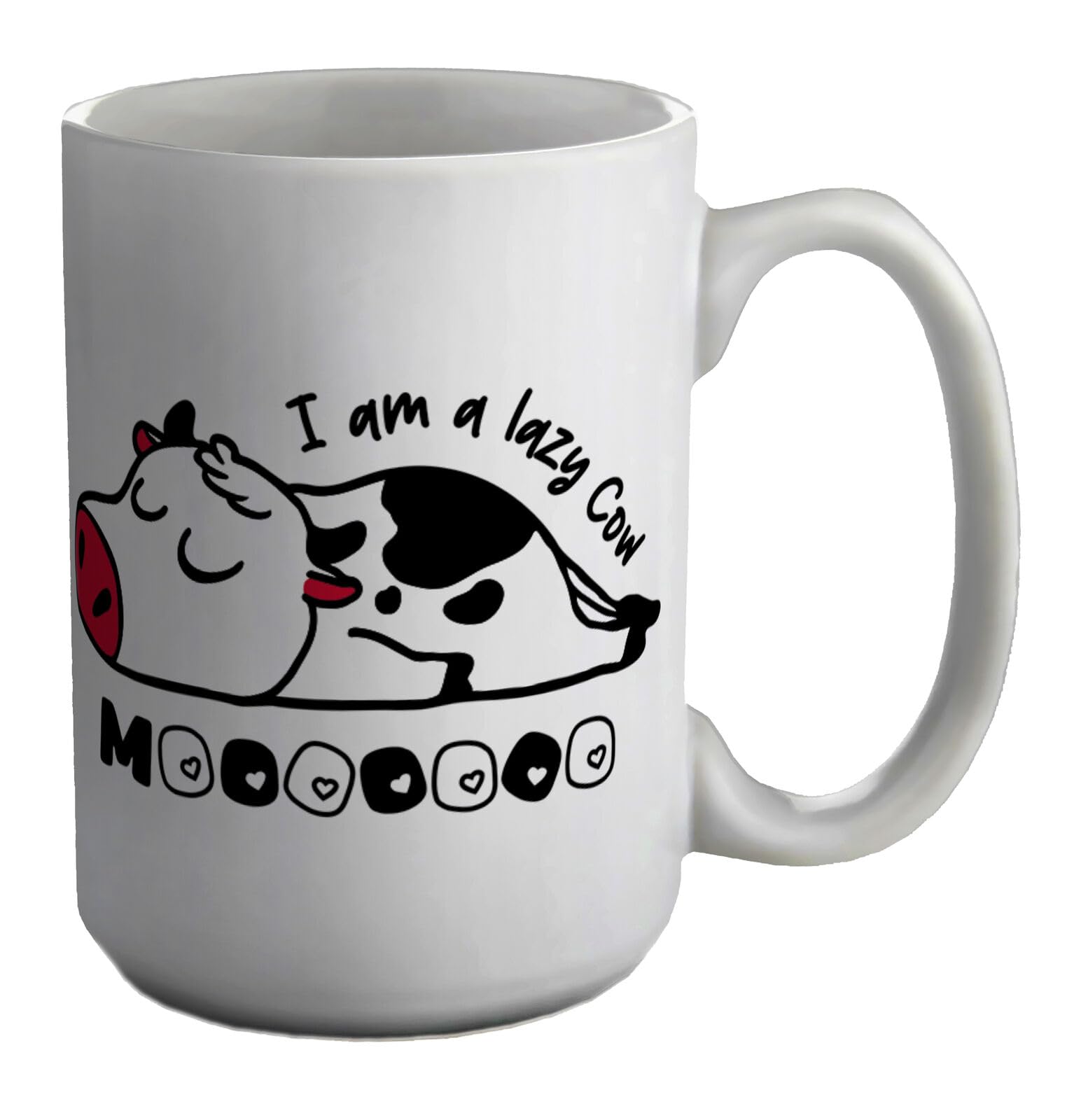 MUGSVILLA Funny Lazy Cow Mug Lazing Sleeping Cow 11oz Large Cup Gift Printed Coffee and Tea Ceramic Mug- 11OZ Ceramic Coffee Mug 3236
