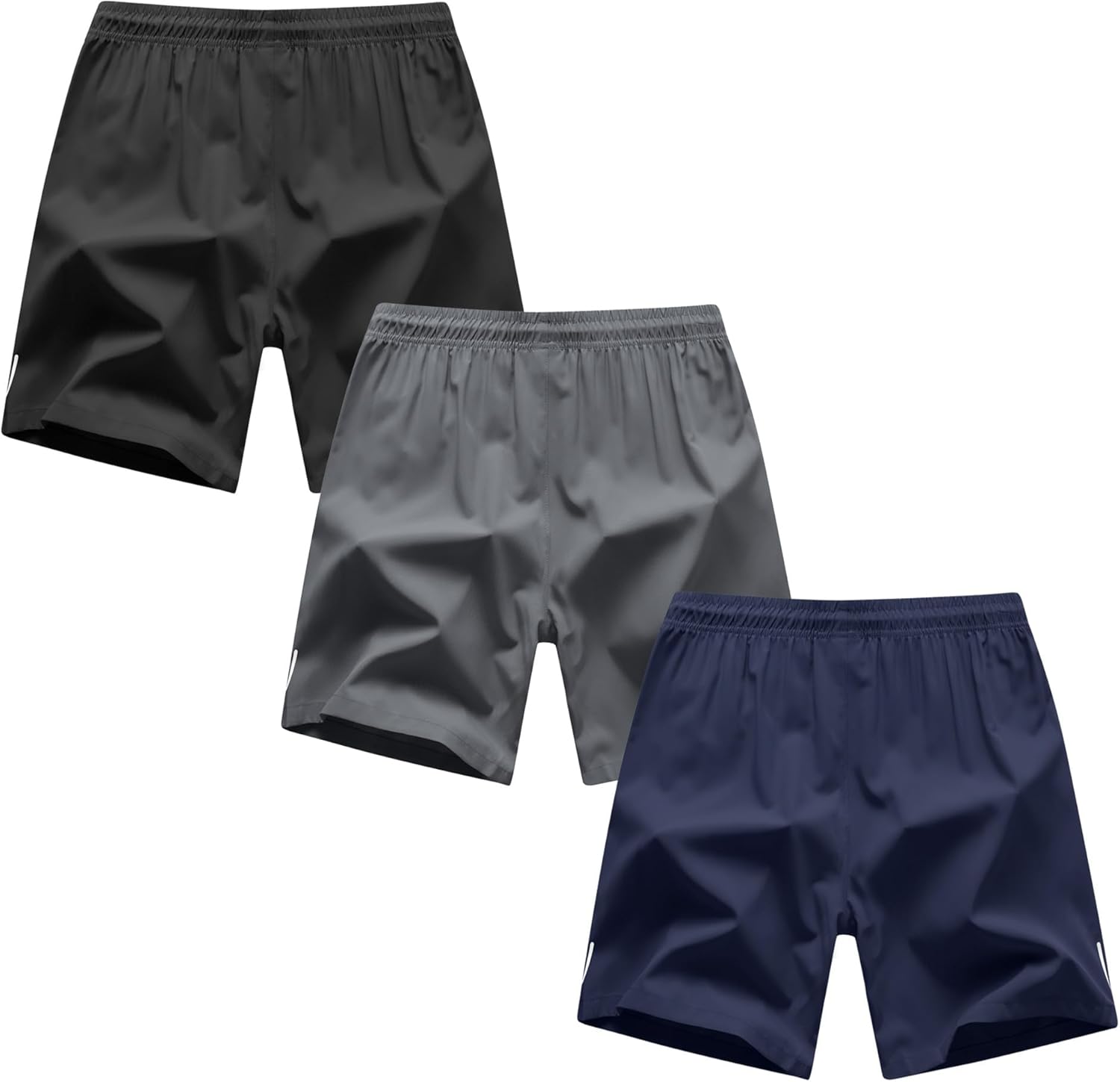 Boys Shorts Quick Dry Athletic Running Shorts with Zipper Pockets