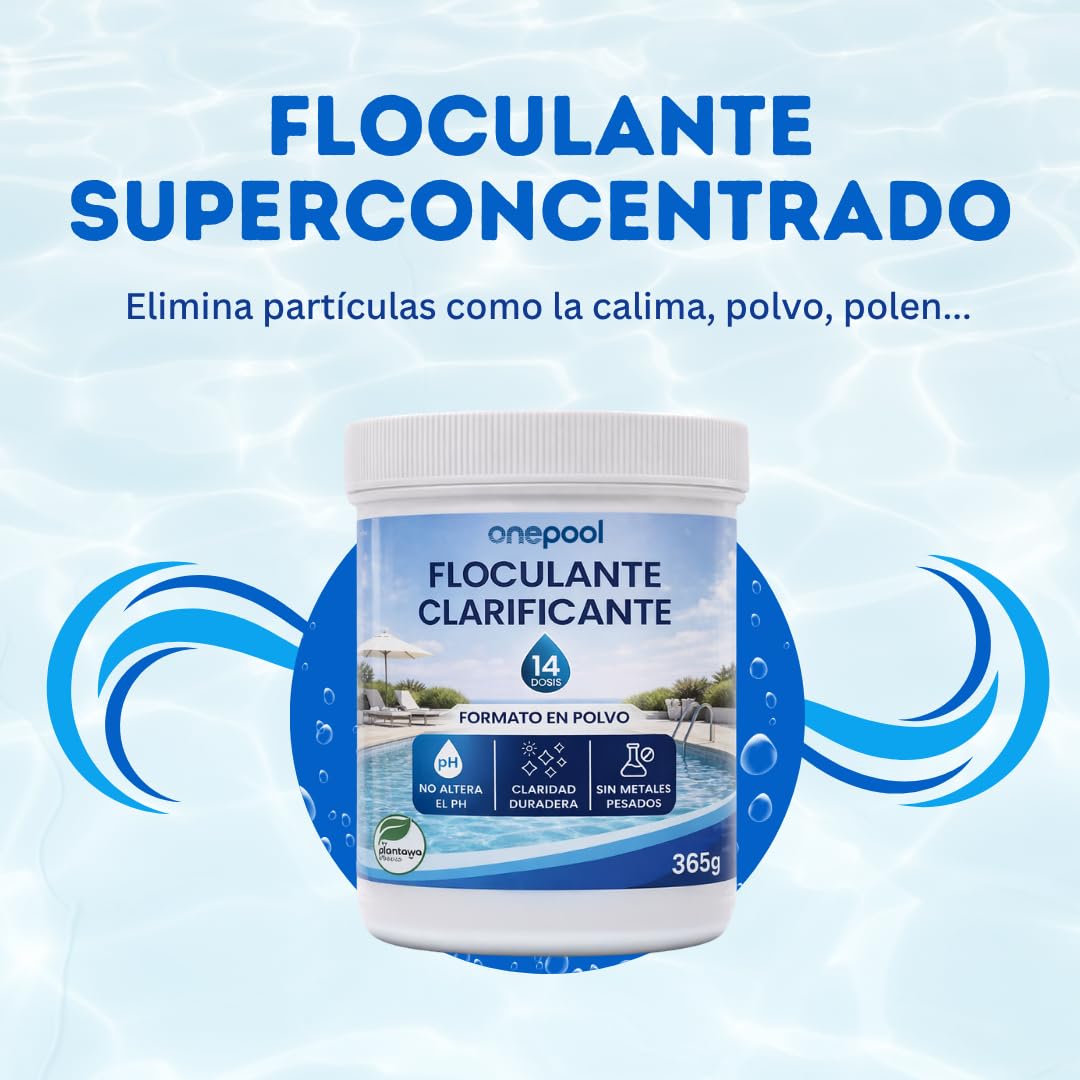 PLANTAWA Flokulant Basen w proszku 10 Tygodni Eliminator zmętnienia dla małych basenów i hydromasażu. Klarujący dla czystej wody. Naturalny produkt wegański bezpieczny dla całej rodziny.