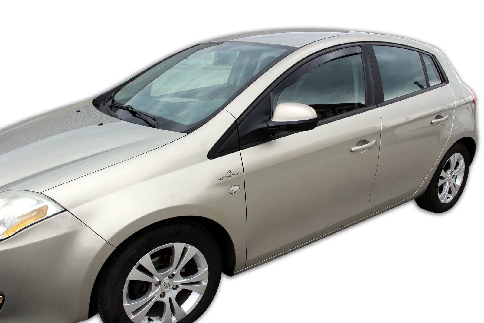 J&J AUTOMOTIVE Deflettori d'Aria per Fiat Bravo 2007-2017, Set da 2 Pezzi, Nero Fumé Oscurato Heko