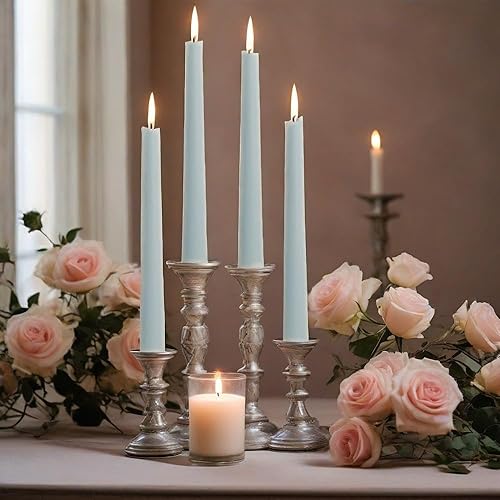 Miniatura 5 de Juego de 4 velas cónicas de 10 pulgadas, velas aromáticas de sal marina, velas de cera de soja para decoración del hogar, ideas de regalo