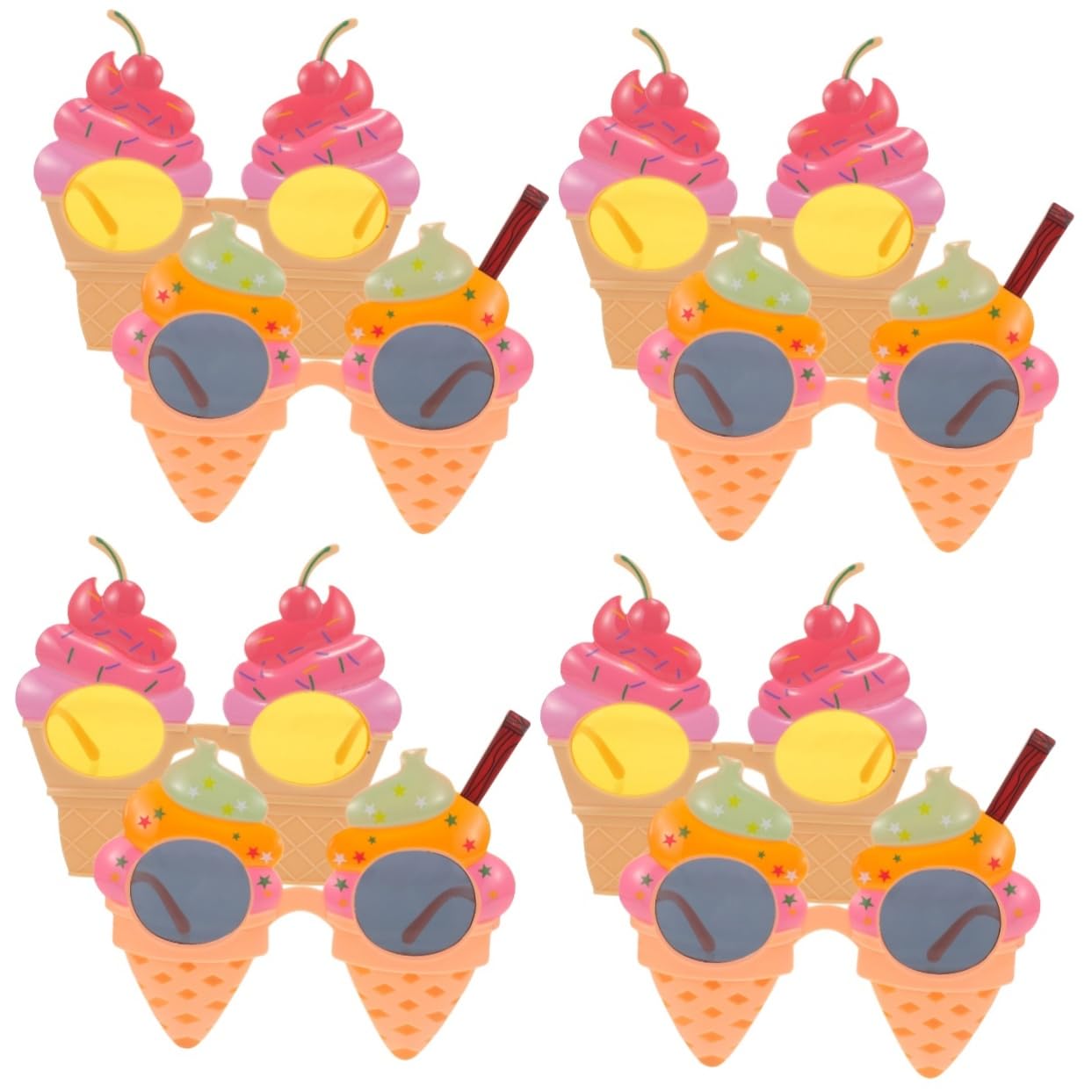 Happyyami 8 Stück Sommer Hawaii Partybrillen Lustige Geburtstags Eiscreme Sommer Strandbrillen Hawaii Brillen Party Dekoration Brillen Abschlussfeier Brillen