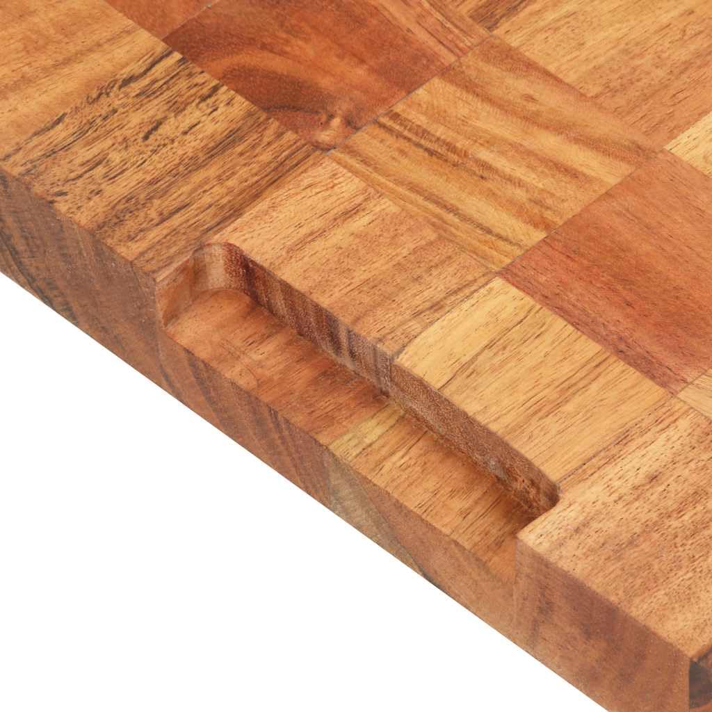 Hackblock 50×30×3,8 cm Akazie Massivholz,Heim & Garten,Küche & Esszimmer,Küchenhelfer & -utensilien,Schneidebretter,Braun,5.8 kg-286572