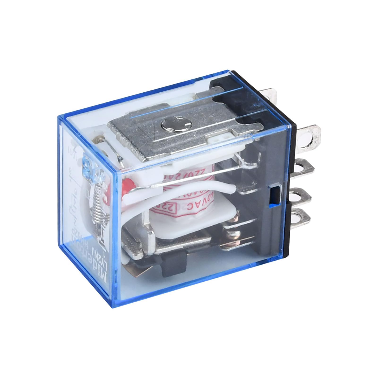 Aideepen 4 pezzi LY2NJ Relè+Basi, AC 220 V Bobina 8 pin 10A 240 V Relè di potenza DPDT Lampada LED