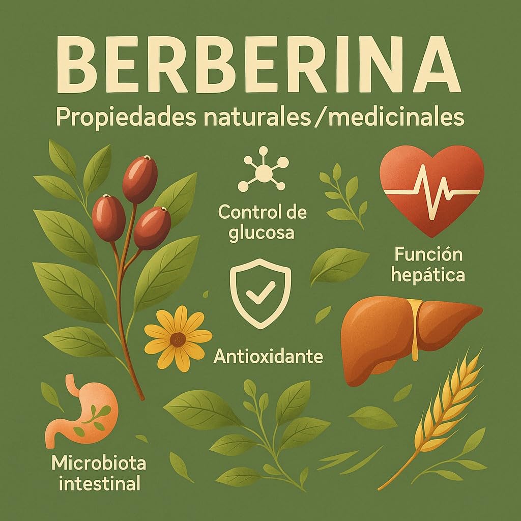 Berberina Forte 30 Comprimidos Con Berberina Phytosome (Alta Absorción) y Cromo Apoyo al Metabolismo de la Glucosa y Colesterol Con Antioxidantes