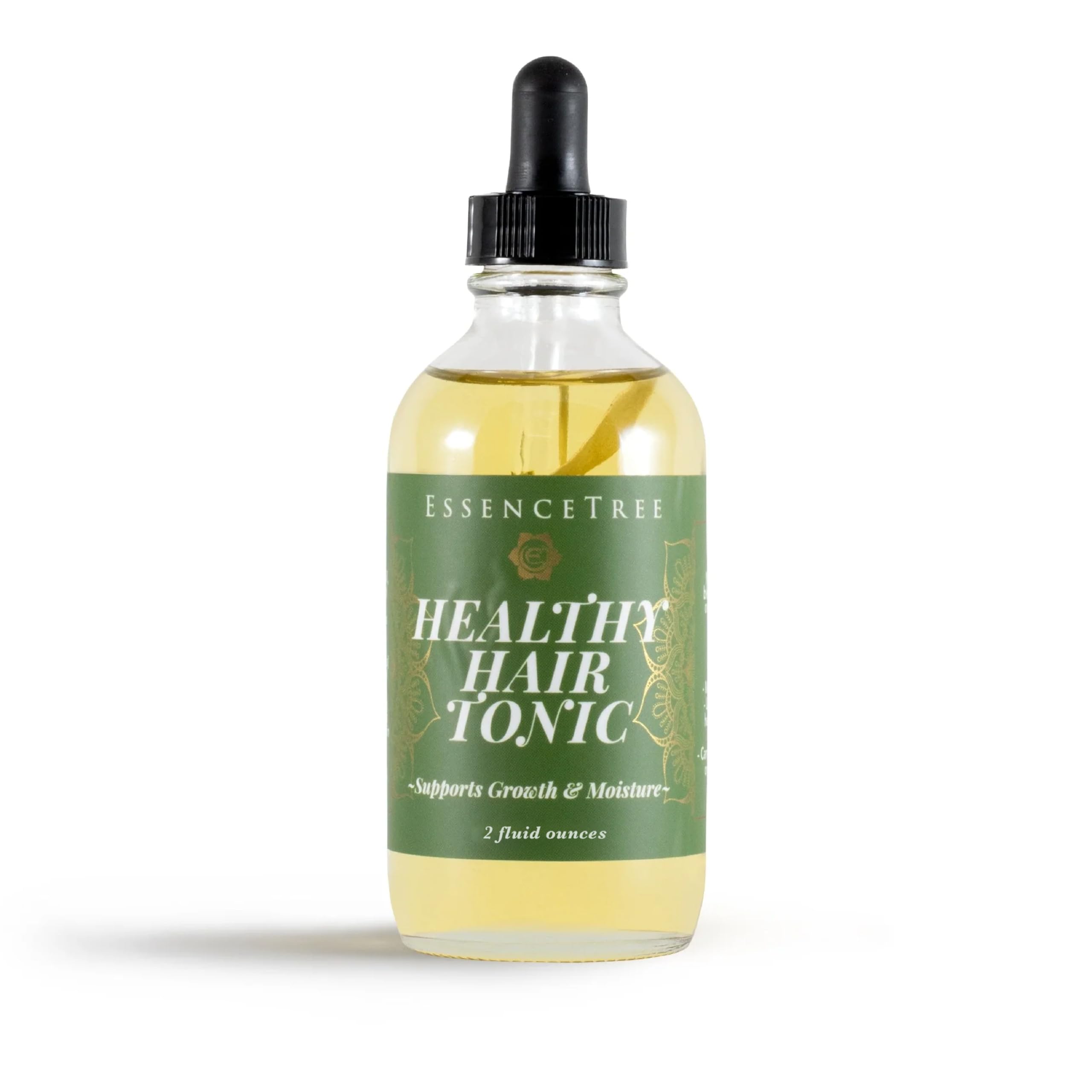 Healthy Hair Tonic Hair Growth and Moisturizing Oil Repairs Hair, Scalp and Follicles, Gives Shine with Jojoba, Argan, Castor Oils Plus Fenugreek, Amla, Nettle, 2-fl ounces