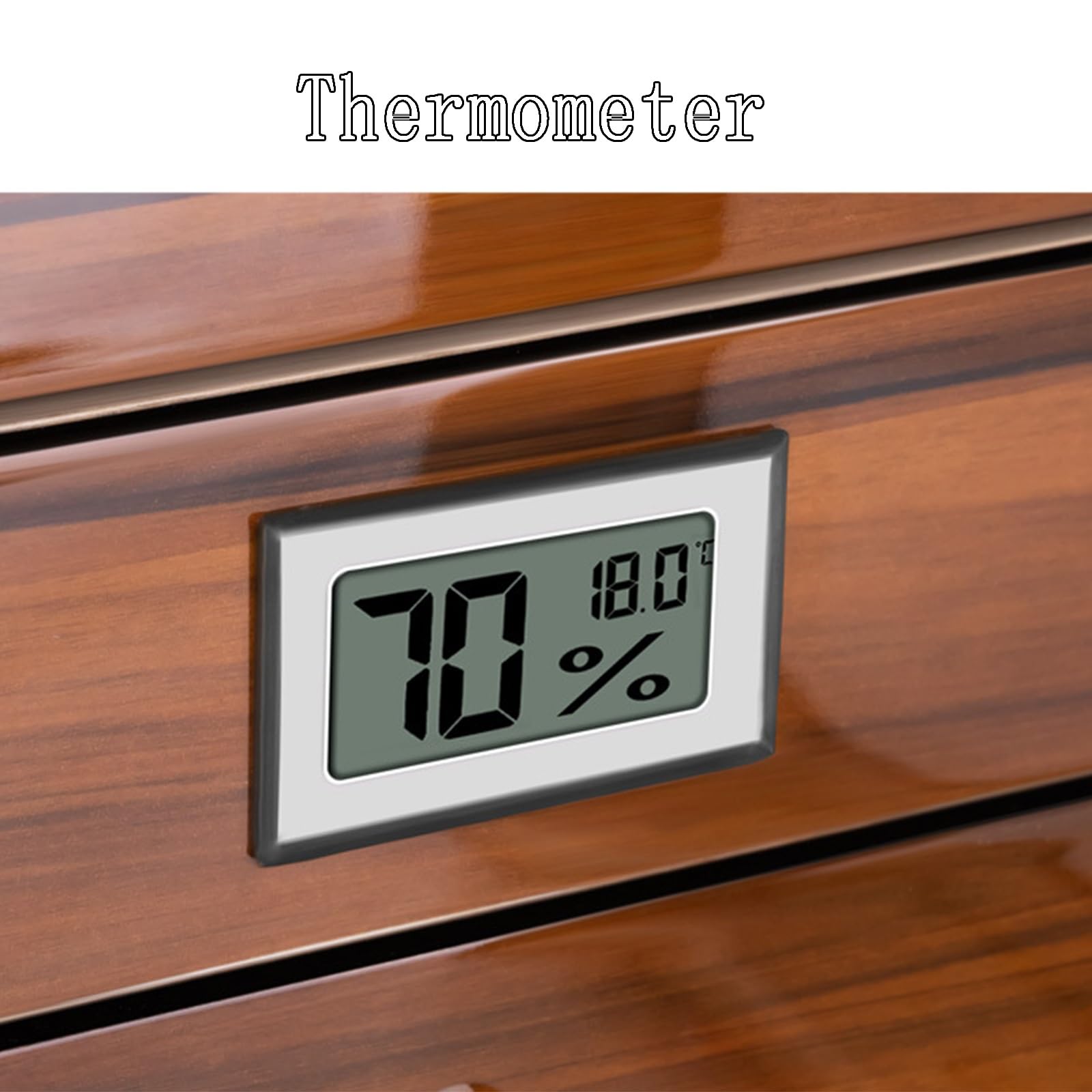 Großer Humidor-Schrank mit Großem Fassungsvermögen, Desktop-Zigarrenkiste mit Aufbewahrungsschublade Digitales Hygrometer、Befeuchter、Trennwand、Glasplatte