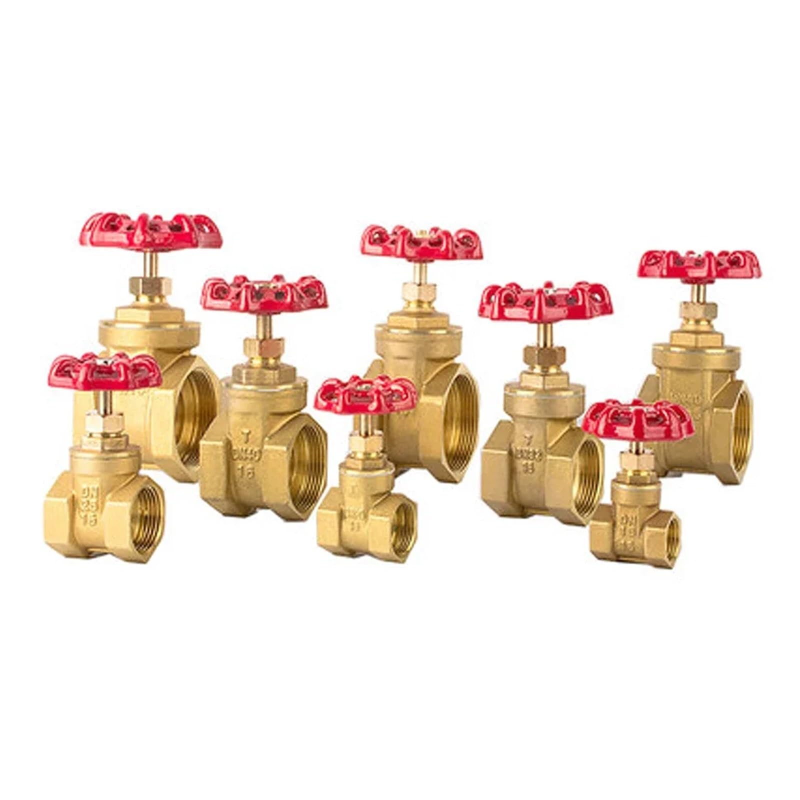 Llave De Paso Agua Válvula de compuerta de latón con rosca hembra G 1/2", 3/4", 1", 1-1/2" y 2", DN15, DN20, DN25, DN32, DN40 y DN50, con volante de acero y paso completo.(DN50)