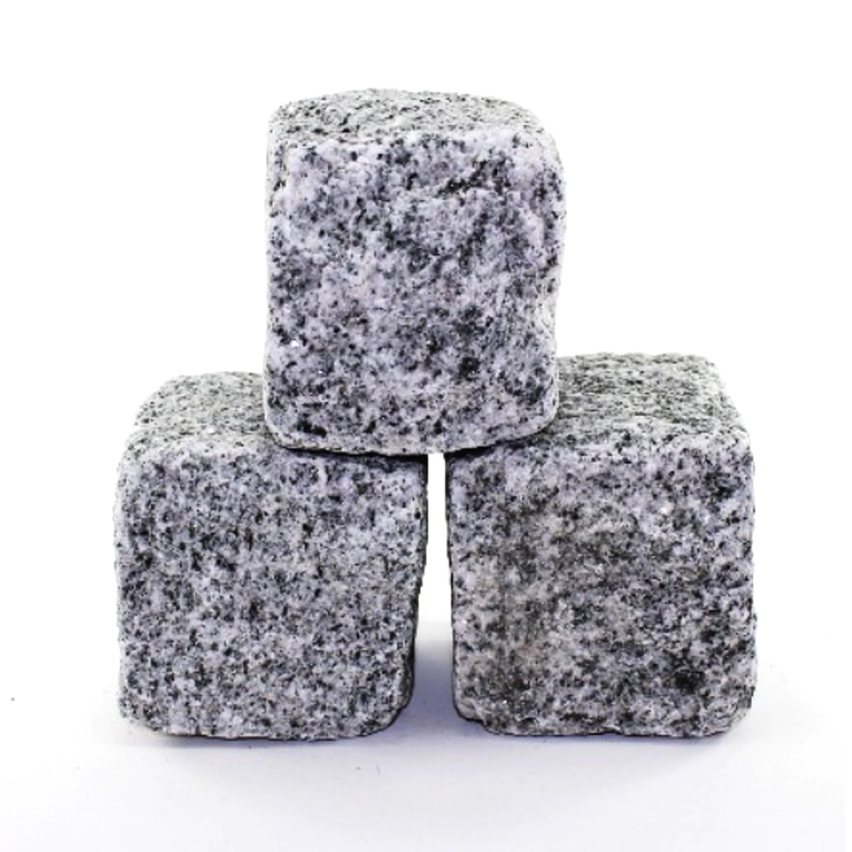 Gray Granite Cobblestone (Belgian Block) Cubes – 4x4x4”+/- Average Nominal Dimensions – Durable Paving Stone for Driveways, Patios & Garden Edging – 20 Lbs - 2Pcs