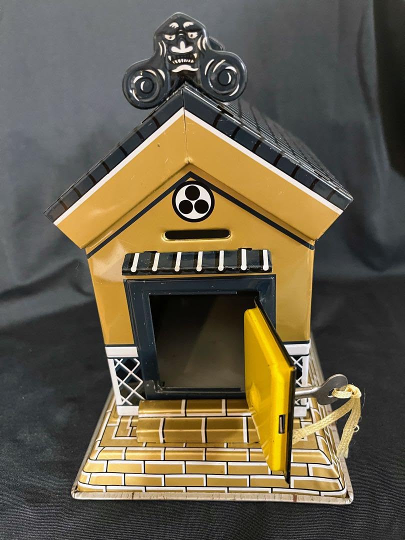 ブリキの蔵　レトロ　アンティーク　貯金箱　置物 貯金箱 ヴィンテージ 仕掛け 鍵付き 昭和レトロ ブリキ おもちゃ