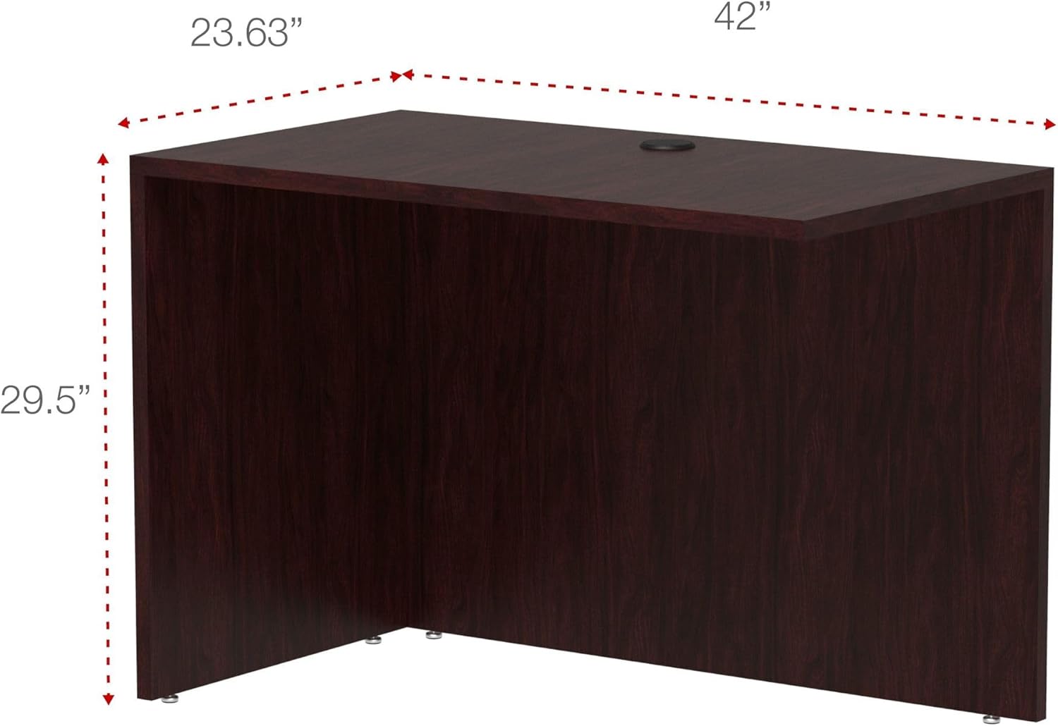 Alera Valencia Series Reversible Return/Bridge Shell, 42 x 23-5/8-Inch, Mahogany