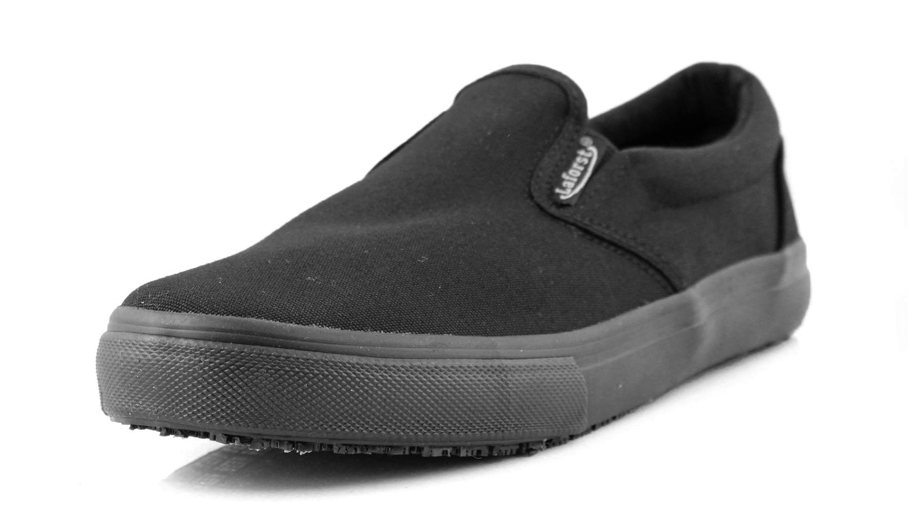 Laforst Clint 3719 Mens Sunbrella Slip Resistant Server Slip On Flat Black 8