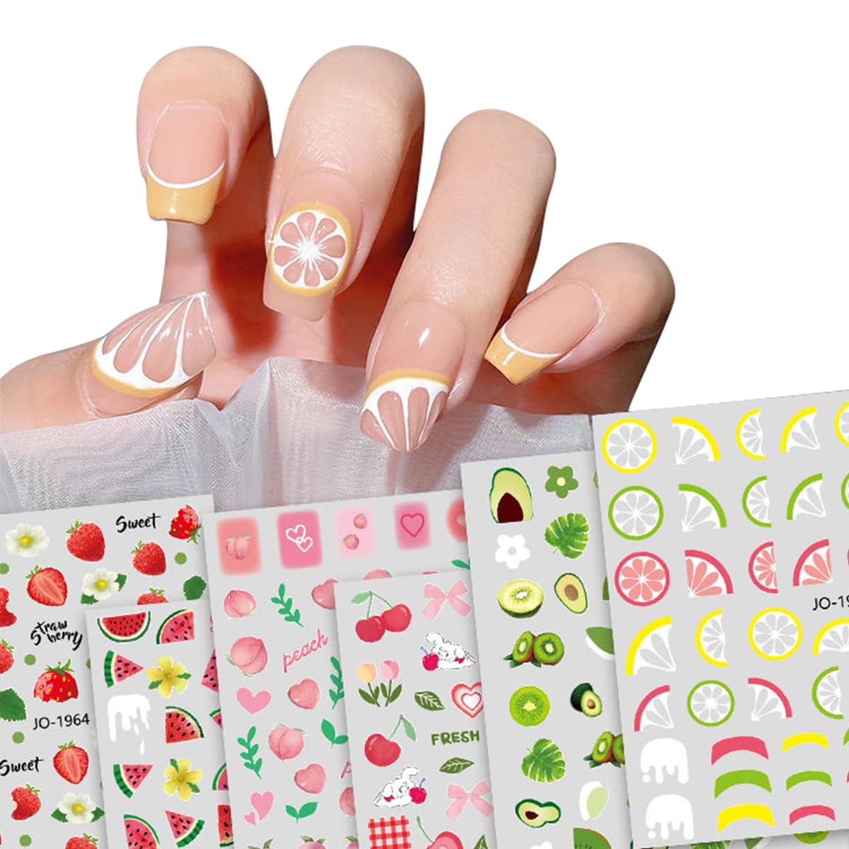 Amazon.co.jp: 3D ネイルシール 夏 フルーツ ネイルシール