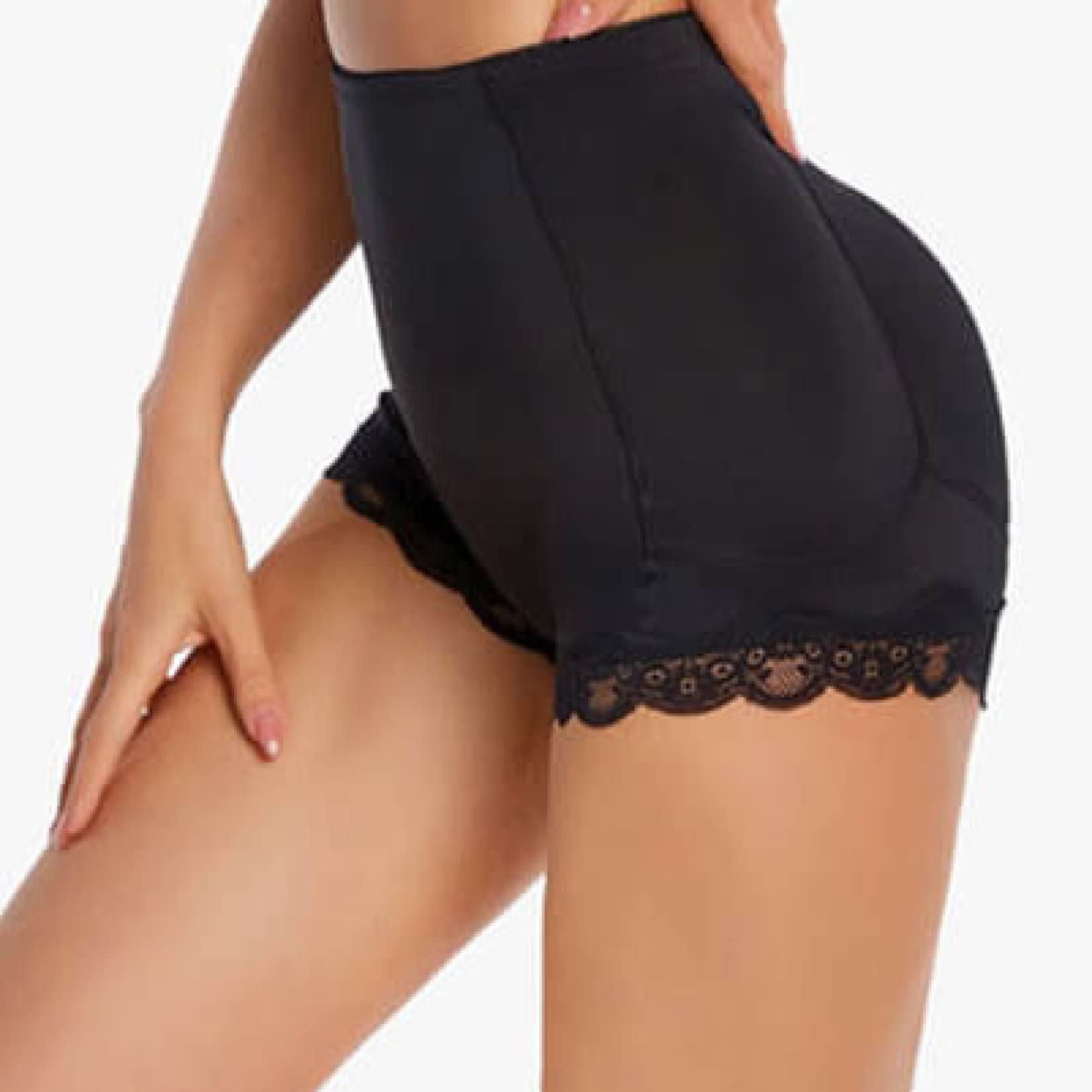 Bragas con Relleno para la Cadera y Abdomen para Mujer, Moldeadoras de Cuerpo Plano, Tallas Grandes, Ropa Interior (Negro XL)