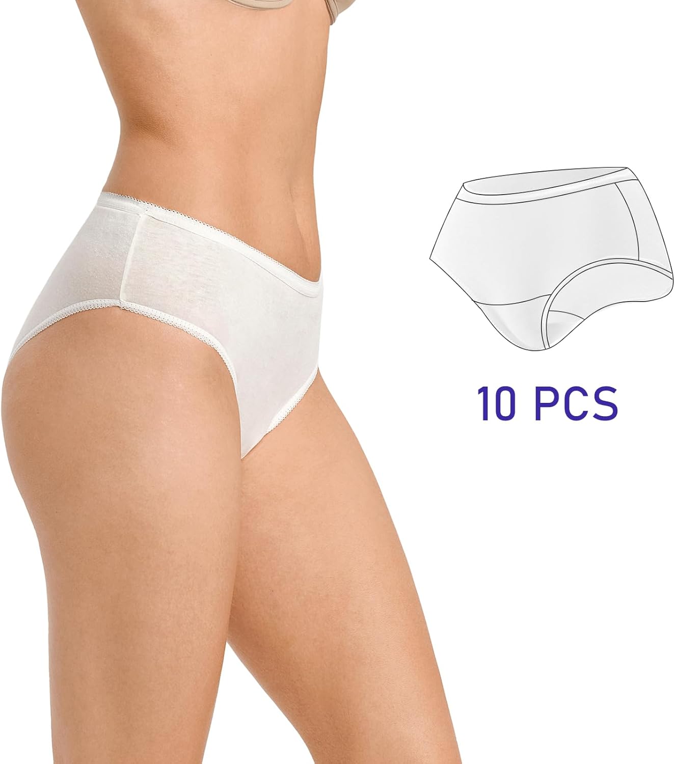 Soft & Breathable Disposable Underwear for Women Perfect for Travel Hotel Spa Hospital Stays Emergencies (10pk) - Image 6
