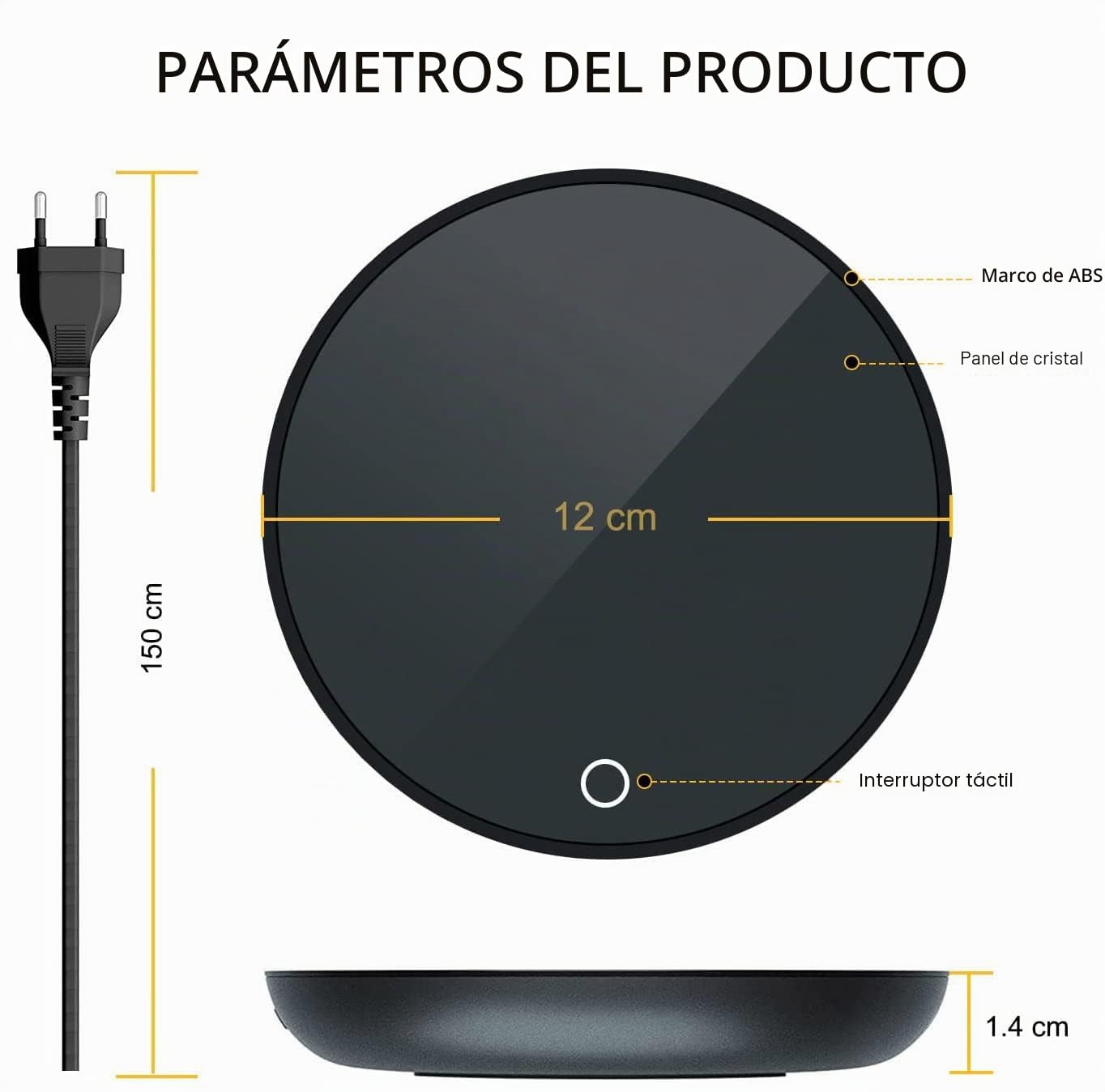 Azyh Calentador inteligente de velas y tazas con apagado automático, calienta de forma segura café, cacao, leche, velas, alimentos, para el hogar, la oficina y regalo