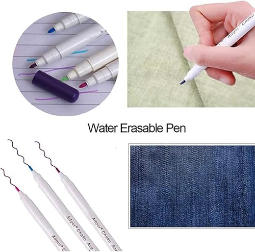 Miniatura 8 de 4 bolígrafos solubles en agua para acolchar, coser marcadores de tela borrables, marcador de tela lavable, marcador temporal para lona, zapatos,