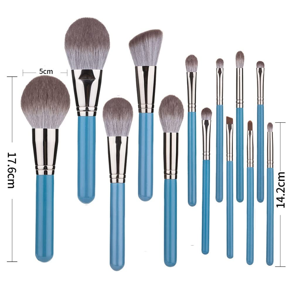 Juego de 13 brochas de Maquillaje de Pelo sintético: brochas para Polvos, Rubor, Base, Sombras de Ojos, brochas de Belleza