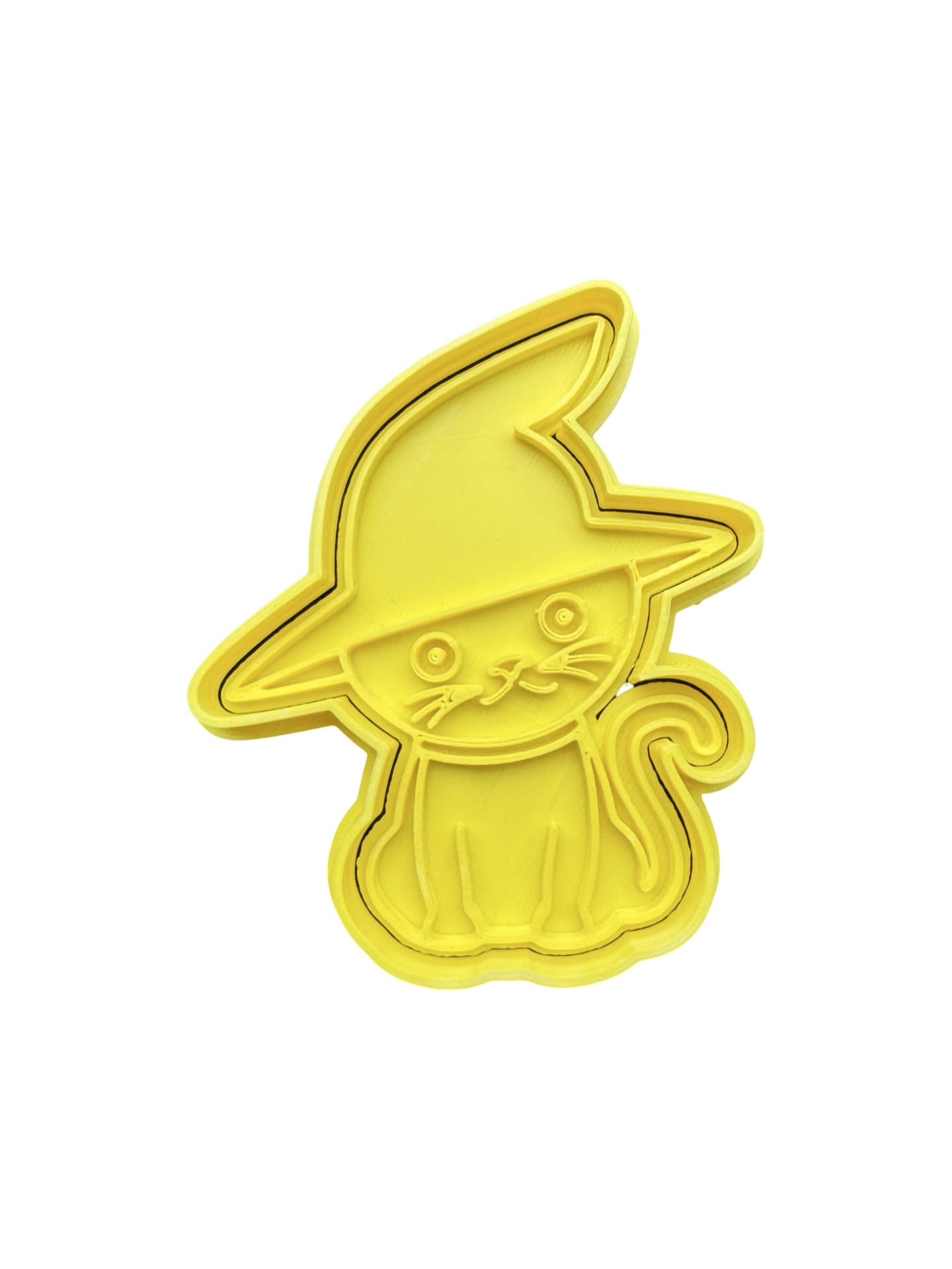 The Cookie Cutter Hub Halloween Cat with Witch Hat Cookie Cutter/Embosser for Cupcakes Fondant Icing Clay Cake Baking Decoration