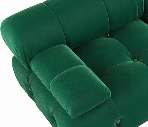 Miniatura 5 de Sofá seccional, sofá modular de 104 pulgadas, moderno sofá de terciopelo de 3 plazas para sala de estar, apartamento (verde)