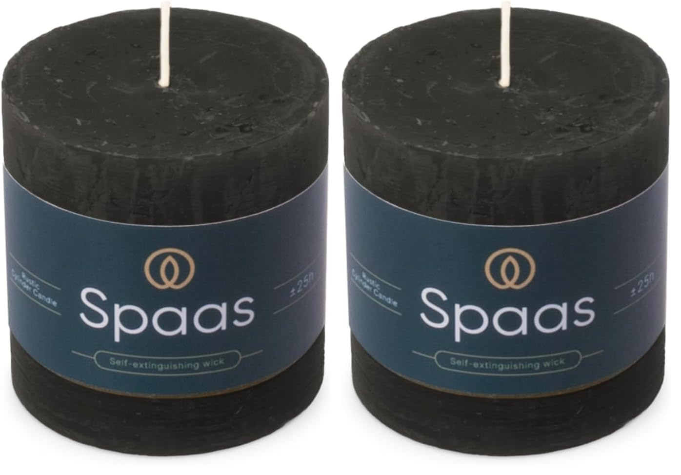 Bougie pilier rustique Spaas noire pour vos dîners et soirées cocooning