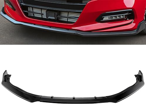 MotorFansClub 3pcs Front Lip Splitter Bumper Fit for Honda Accord Sport Sedan 2018 2019 2020 Trim Protection Splitter Spoiler, Glossy Black
