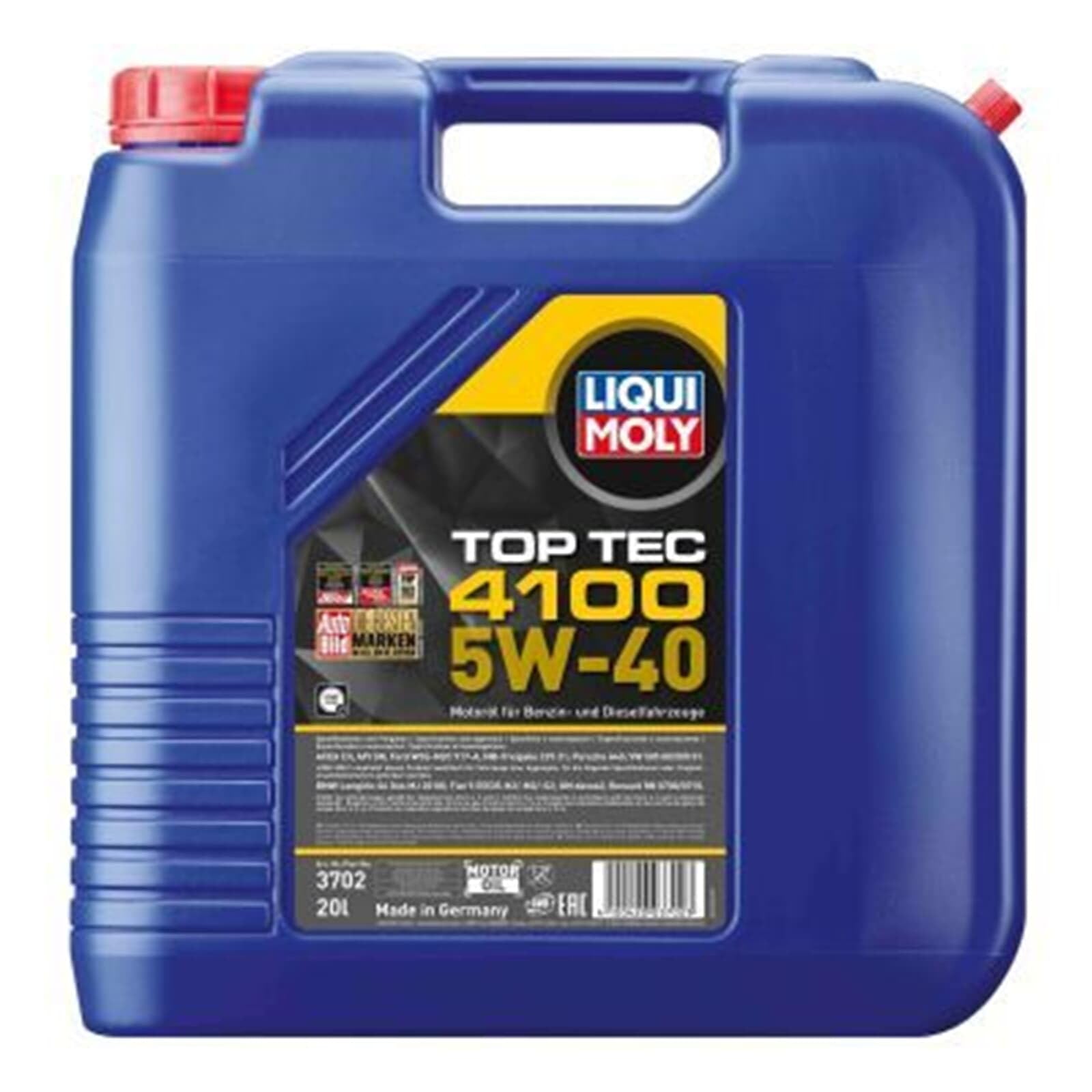 Liqui Moly Top Tec 4100 5W-40 | 20 L | Synthesetechnologie Motoröl | Art.-Nr.: 3702 | 3702, Top Tec 4100 5W-40