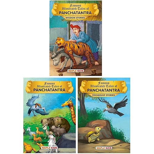 Panchatantra Tales (Illustrated) (Set of 3 Books with 53 Moral Stories) - Panchatantra Tales, Panchatantra Wisdom Stories, Panchatantra Friendship Stories - Story Books for Kids - English Stories for Children - Age 6+ Years