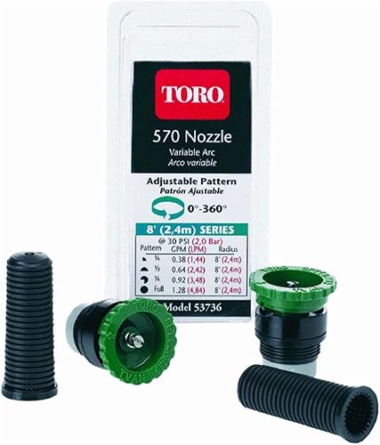 Toro Boquilla de aspersor ajustable de plástico de 8 pies a 360 grados