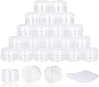 Vista 26 de 25 recipientes de muestra de 0.18 oz, frascos vacíos de 0.17 onzas líquidas con tapas, pequeños recipientes para cosméticos, mini frascos de muestra